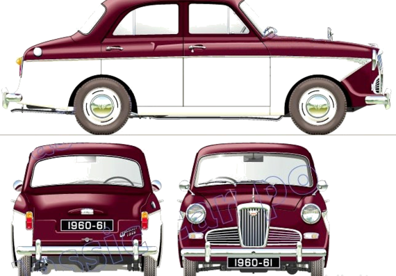 Wolseley 1500 Series II (1961) - Разные автомобили - чертежи, габариты, рисунки автомобиля