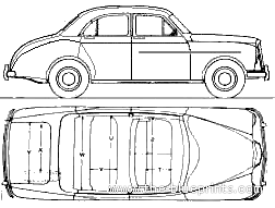 Wolseley 4-44 - Разные автомобили - чертежи, габариты, рисунки автомобиля