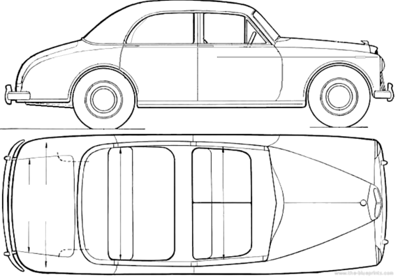 Wolseley Six-Ninety (1955) - Разные автомобили - чертежи, габариты, рисунки автомобиля