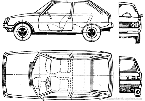 ZAZ-1102 Tavria - ЗАЗ - чертежи, габариты, рисунки автомобиля