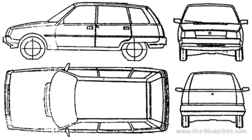 ZAZ-1125 Tavria Kombi - ЗАЗ - чертежи, габариты, рисунки автомобиля