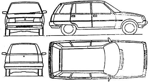 ZAZ 1125 Dana - ЗАЗ - чертежи, габариты, рисунки автомобиля