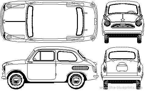 ZAZ 965 - ЗАЗ - чертежи, габариты, рисунки автомобиля