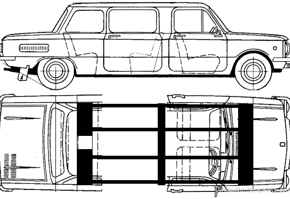 ZAZ 968M Zaparozhets Limousine - ЗАЗ - чертежи, габариты, рисунки автомобиля
