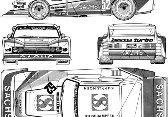 Zakspeed Ford I - Форд - чертежи, габариты, рисунки автомобиля