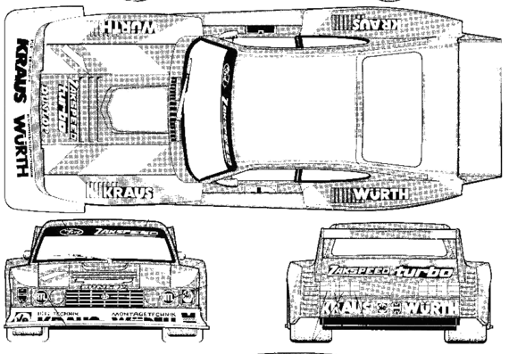Zakspeed Ford II - Форд - чертежи, габариты, рисунки автомобиля