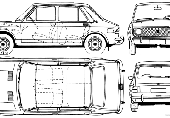 Zastava Yugo 1100 - Разные автомобили - чертежи, габариты, рисунки автомобиля