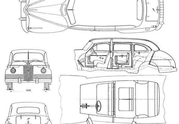 ZiS 110 - Разные автомобили - чертежи, габариты, рисунки автомобиля