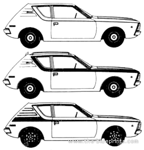AMC Gremlin (1971) - AMC - чертежи, габариты, рисунки автомобиля