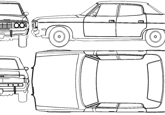 AMC Matador 4-Door Sedan (1971) - AMC - чертежи, габариты, рисунки автомобиля
