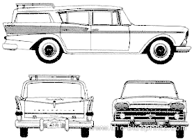 AMC Rambler Wagon (1959) - AMC - чертежи, габариты, рисунки автомобиля