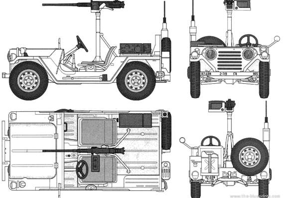 AM General M151A2 - Разные автомобили - чертежи, габариты, рисунки автомобиля