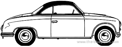 AWZ Trabant P70 Coupe (1958) - Трабант - чертежи, габариты, рисунки автомобиля