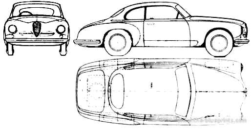 Alfa Romeo 1900 Coupe (1950) - Альфа Ромео - чертежи, габариты, рисунки автомобиля