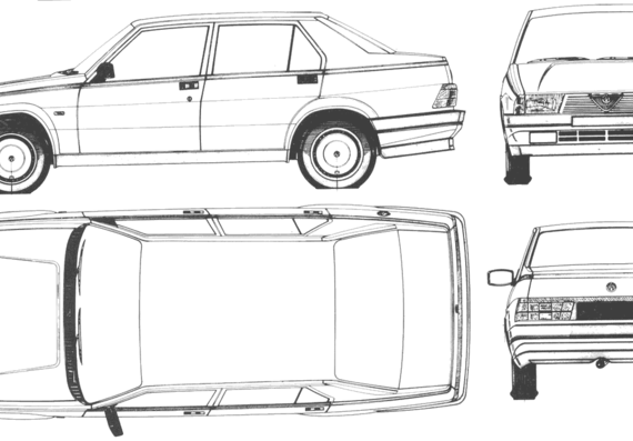 Alfa Romeo 75 - Альфа Ромео - чертежи, габариты, рисунки автомобиля
