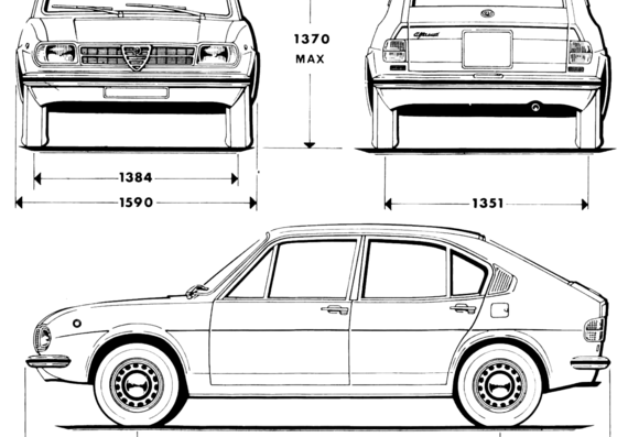 Alfa Romeo Alfasud (1973) - Alfa Romeo - drawings, dimensions, pictures of the car