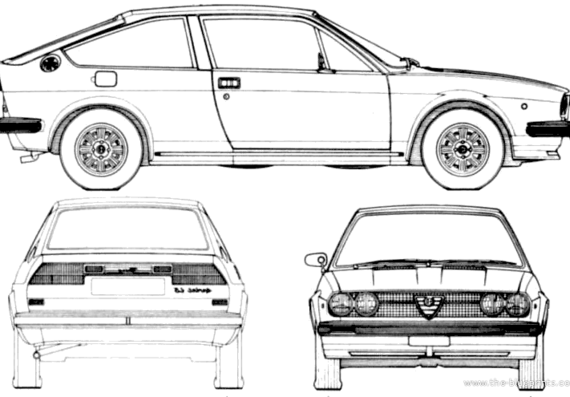 Alfa Romeo Alfasud Sprint (1977) - Альфа Ромео - чертежи, габариты, рисунки автомобиля