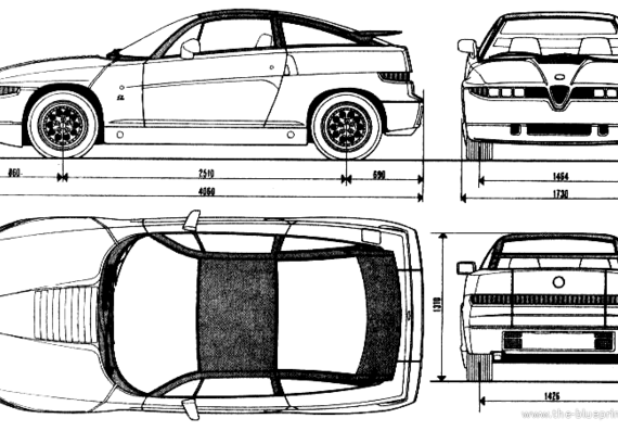 Alfa Romeo SZ ES30 - Альфа Ромео - чертежи, габариты, рисунки автомобиля