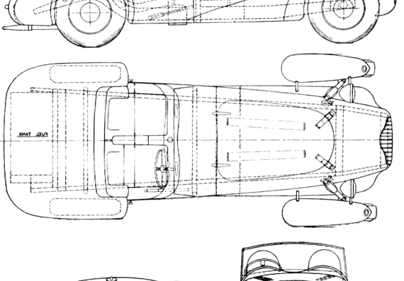 Allard J2X Competition - Аллард - чертежи, габариты, рисунки автомобиля