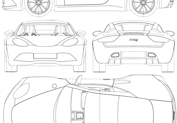 Artega GT (2008) - Разные автомобили - чертежи, габариты, рисунки автомобиля