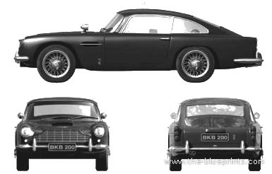 Aston Martin DB5 - Астон Мартин - чертежи, габариты, рисунки автомобиля