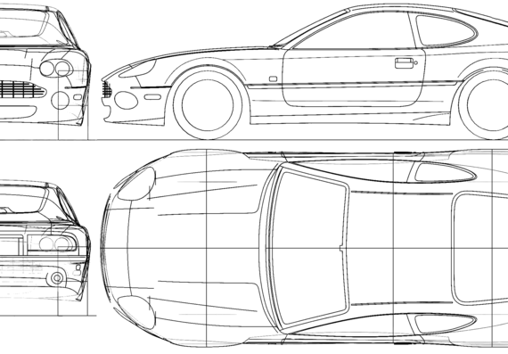 Aston Martin DB7 Vantage (1999) - Астон Мартин - чертежи, габариты, рисунки автомобиля