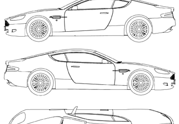 Aston Martin DB9 - Астон Мартин - чертежи, габариты, рисунки автомобиля