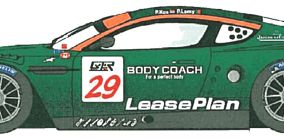 Aston Martin DBR9 Le Mans (2005) - Астон Мартин - чертежи, габариты, рисунки автомобиля