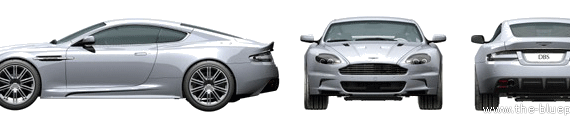 Aston Martin DBS (2008) - Астон Мартин - чертежи, габариты, рисунки автомобиля
