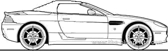 Aston Martin Vantage V8 Roadster (2007) - Астон Мартин - чертежи, габариты, рисунки автомобиля