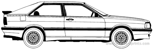 Audi Coupe GT (1985) - Ауди - чертежи, габариты, рисунки автомобиля