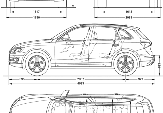 Audi Q5 (2009) - Audi - drawings, dimensions, pictures of the car