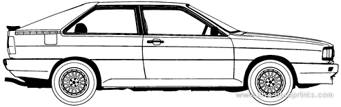 Audi Quattro (1984) - Ауди - чертежи, габариты, рисунки автомобиля