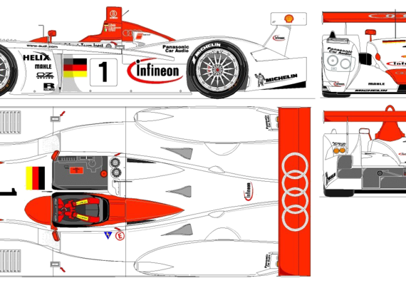 Audi R8 LM (2001) - Audi - drawings, dimensions, pictures of the car