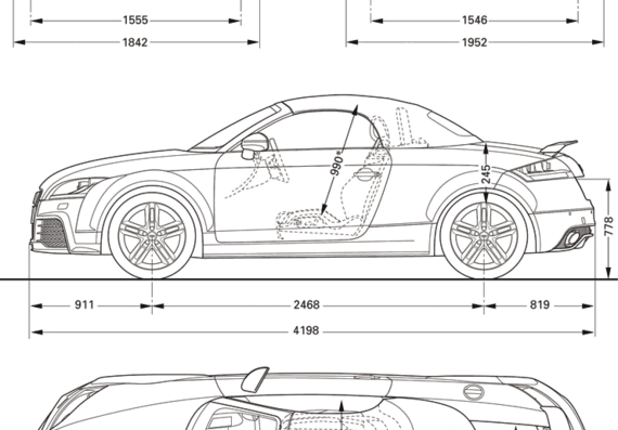 Audi TT RS Roadster (2010) - Audi - drawings, dimensions, pictures of the car