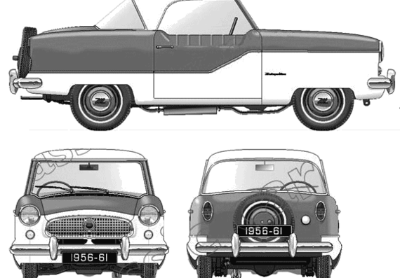 Austin-Nash Metropolitan 1500 (1956) - Остин - чертежи, габариты, рисунки автомобиля