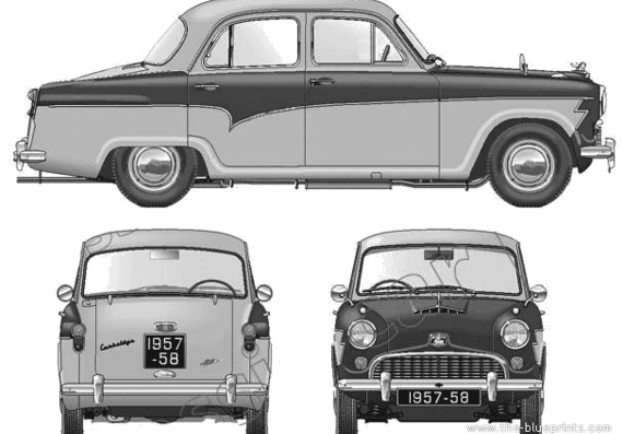 Austin A55 Cambridge (1957) - Остин - чертежи, габариты, рисунки автомобиля