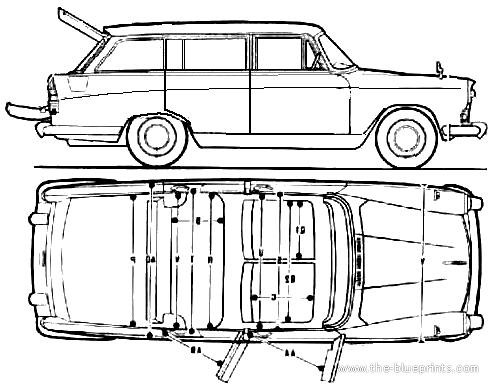 Austin A60 Cambridge Countryman (1969) - Остин - чертежи, габариты, рисунки автомобиля