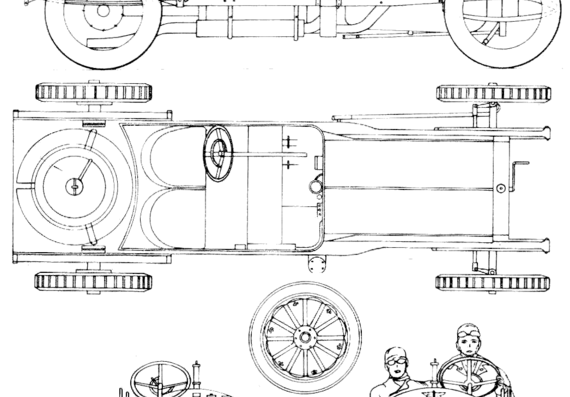Austin GP (1908) - Остин - чертежи, габариты, рисунки автомобиля