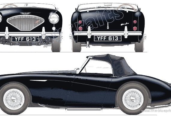 Austin Healey 100-4 (1955) - Остин - чертежи, габариты, рисунки автомобиля