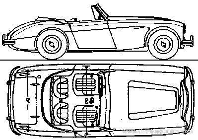 Austin Healey 3000 Sports (1963) - Остин - чертежи, габариты, рисунки автомобиля