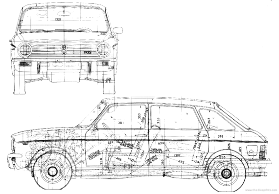 Austin Maxi HL (1976) - Остин - чертежи, габариты, рисунки автомобиля