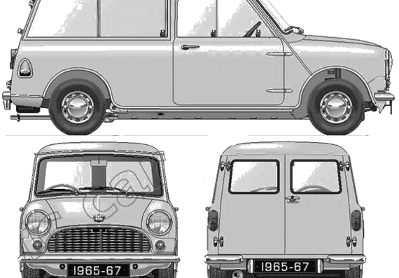 Austin Mini Countryman (1965) - Остин - чертежи, габариты, рисунки автомобиля
