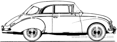 Auto Union 1000S Coupe - Авто Юнион - чертежи, габариты, рисунки автомобиля