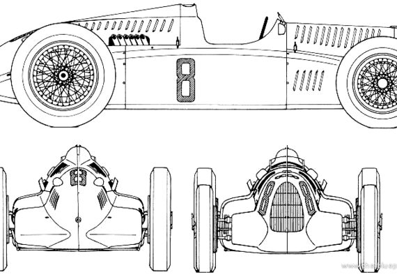 Auto Union Type D 3L. V12 GP (1938) - Auto Union - drawings, dimensions, pictures of the car