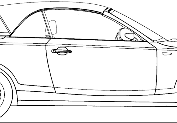 BMW 1-Series Cabrio (E88) (2013) - БМВ - чертежи, габариты, рисунки автомобиля