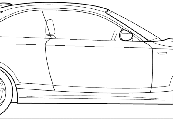 BMW 1-Series Coupe (E82) (2008) - БМВ - чертежи, габариты, рисунки автомобиля