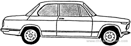 BMW 2002 (1974) - БМВ - чертежи, габариты, рисунки автомобиля