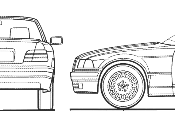 BMW 3-Series Cabrio (E36) - БМВ - чертежи, габариты, рисунки автомобиля