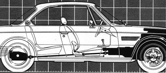 BMW 3.0CS (1973) - БМВ - чертежи, габариты, рисунки автомобиля